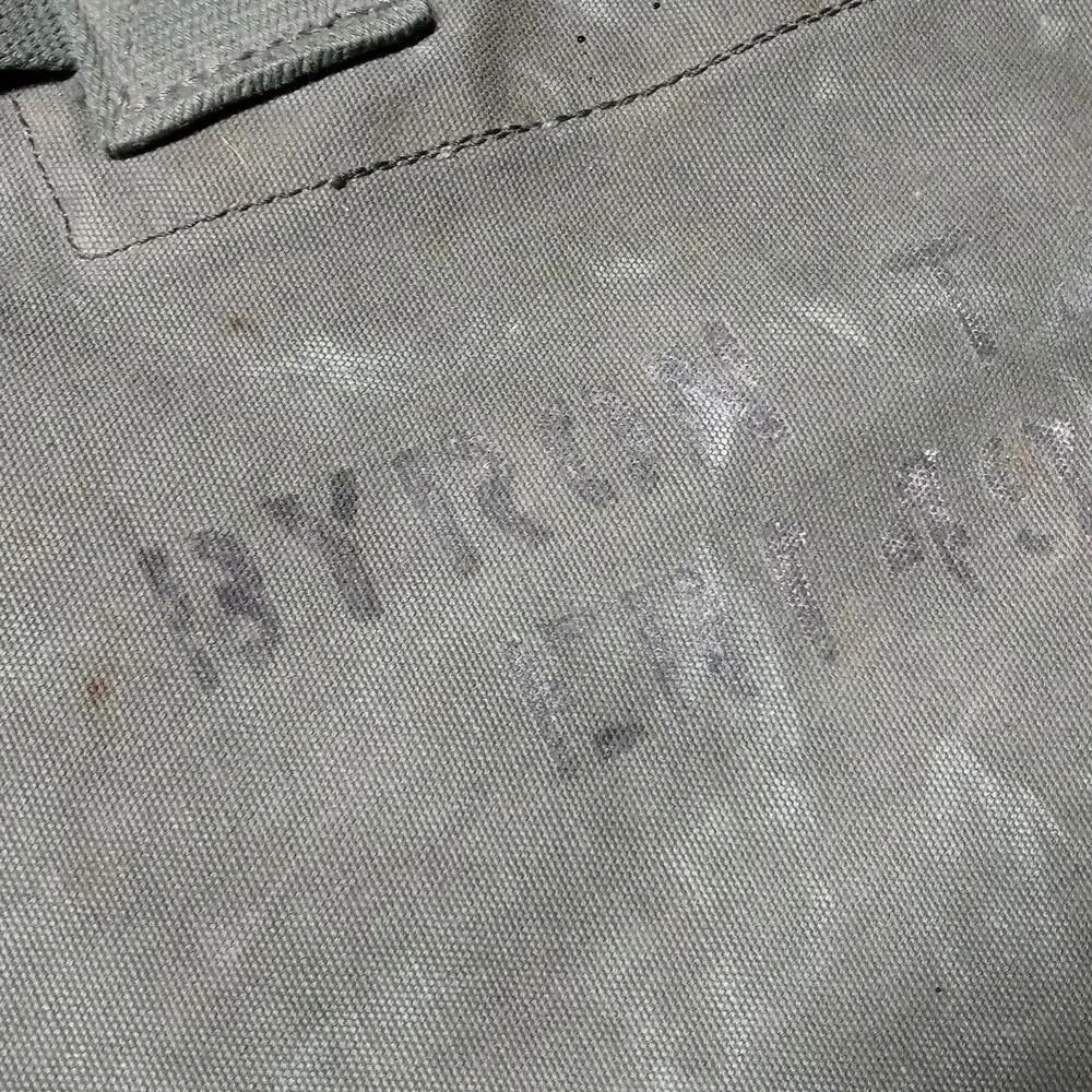 Vintage US Army Top Load Duffel Bag Large Olive Green Duck Canvas Military OD
